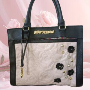 GUC Betsey Johnson Quilted Floral Satchel